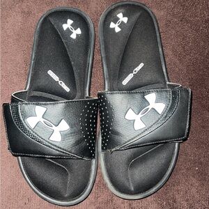 Under Armour Kids Black and White Slide Sandals